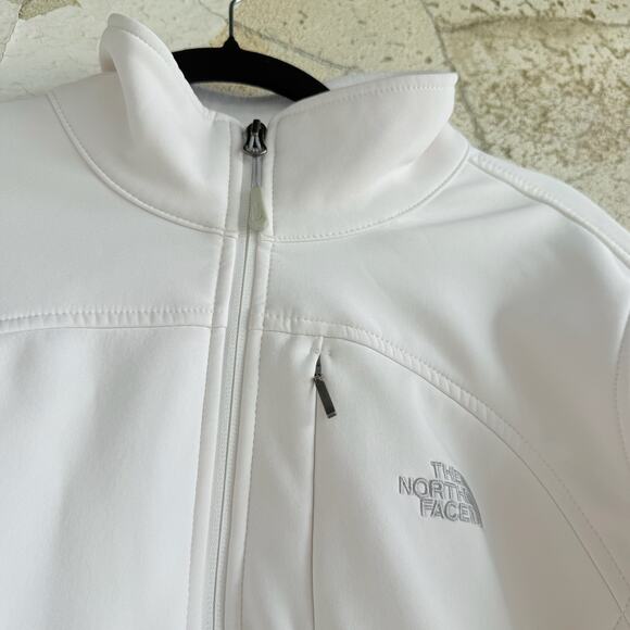 The North Face Apex White Softshell Jacket Women’s L Fleece Lined Stretch Zip - Picture 4 of 7